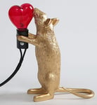 UWEL Modern Resin Mouse Table Lamp LED E12 Mouse Table Lamps Nordic Home Room Desk Decor Romantic Love Heart Shape LED Bulb Night Lights Valentine's Day Gift (Style B)