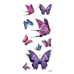 Tillfällig Tatuering 19 x 9cm - Fjärilar
