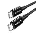 Ugreen USB-C til USB-C-kabel, PD, 100W, 1,5m - Svart