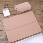 ZYDP Waterproof Laptop Bag Case Cover Vertical With Pocket For Macbook Xiaomi Air 13 (Color : Set pink, Size : 15.6INCH)
