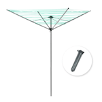 4 ARM ROTARY WASHING LINE 50M DRYING AREA GARDEN CLOTHES AIRER OUTDOOR FOLDABLE
