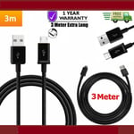 New 3M Extra Long Micro USB Data Charger Cable For Samsung Galaxy S5 S4 S3 S2 UK