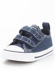 Converse Infant Boys Easy-On Velcro Ox Trainers - Navy/White, Navy/White, Size 2
