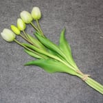 Lyxig Silikon Real Touch Tulpaner Bukett Dekorativ konstgjord White