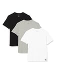 Ted Baker Mens 3-Pack Crew Neck T-Shirt - Black/Light Grey/White - M