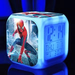 Wake Up Lights USB Spiderman 7 Colors Mood Lamp Digital Clock LED Alarm Clock Lovely Cartoon Night Light Alarm Clock for Kids Gifts C
