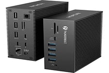 HOPDAY 18-in-1 Thunderbolt 3 Station d'accueil pour USB-C Laptops, 100W Charging for Laptop, 18W Charging for Phone, 8K DP, 1 Gbps Ethernet, Audio, USB-A 10Gbs, USB-C 10Gbs, SD/TF, Optical Out Black