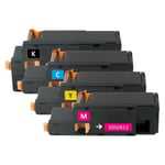 Epson Set 0611 + 0612 + 0613 + 0614 (C13S050611, C13S050612, C13S050613, C13S050614). Kompatibla tonerkassetter (ej Epson original). Aculaser C1700 / C1750 / CX17, CX17WF.