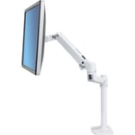 ergotron lx desk mount lcd monitor arm tall pole bright white texture noir