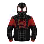 Barn Pojke Spider-man Hoodies Huvtröja Dragkedja Jacka Topp Ytterkläder Fans Present Black Miles 4-5 Years