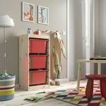 IKEA IKEA TROFAST förvaringskombination med backar, ljus vitbetsad furu/röd, 44x30x91 cm 44x30x91 cm