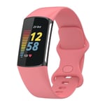 Fitbit Charge 6 silikoniranneke - vaaleanpunainen