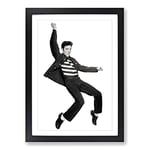 Big Box Art Elvis Presley The Jailhouse Rock Framed Wall Art Picture Print Ready to Hang, Oak A2 (62 x 45 cm)