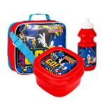 Sonic Lunch Bag Insulated Thermal 3 Piece Set Boys Blue Sonic The Hedgehog
