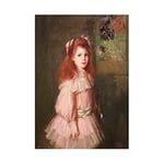 Wee Blue Coo Painting Portrait Study Henry Girl In Pink 12x16 Wall Art Print
