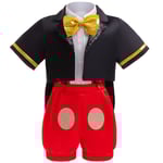 Barn Musse Pigg kostym Set Tecknad karaktär Cosplay kostym Söt julklapp 5-6Y