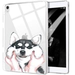 MAYCARI Case Clear for iPad 8th Generation 10.2" 2020/iPad 7th Generation 10.2" 2019 with Pencil Holder, Cute Dog Transparent Shockproof Soft TPU Pad Cover with Bumper Protective