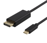 DELTACO USB-C - DisplayPort-kaapeli, 2m, 4K 60Hz, musta