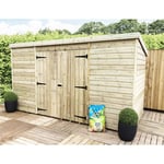 10 x 6 Pressure Treated Pent Garden Shed with Double Doors