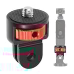 SS45181-A1 Aluminiumlegering 1/4 Tums Skruv Stativadapter för Insta360 Gopro DJI, 360 Graders Rotation - Perfekt Black Red
