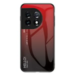 OnePlus 11 5G deksel med stråleglans - Rødt- Svart