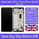 Redmi Note 11 Pro/Xiaomi Poco X4 Pro 5G LCD Screen Display Touch Digitizer+Frame