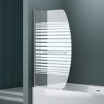 Sogood - Paroi de baignoire 90 x 140 cm pare baignoire 1 volet verre trempé 6mm transparent avec bandes opaques Cortona112S - Transparent avec bande