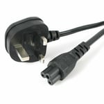 Black C5 Power Cable Cloverleaf For LG TV  UK Lead 2m/6.5ft