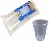 200 Small 7oz / 190ml Clear See Through Plastic Disposable Cups Beakers - Party Cafe Water Machine Dispenser Reuseable