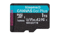KINGSTON – 1TB microSDXC Canvas Go Plus 170R A2 U3 V30 Single Pack w/o ADP (SDCG3/1TBSP)
