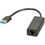 USB-adapter till Ethernet - EFB-ELEKTRONIK - USB3.0 till RJ45 - 10/100/1000 Mbps - Svart - Kabel 109 mm