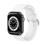 VIGTMO Bracelet Compatible avec Apple Watch Bracelet 38mm 40mm 41mm 42mm 44mm 45mm, Bracelet en Silicone Compatible avec iWatch SE/Series 7 6 5 4 3 2 1, 38mm/40mm/41mm(Blanc)