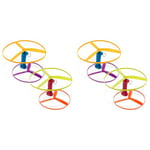 Battat - Skyrocopter - Flying Disc Toy with 2 Launchers & 4 Discs, Outdoor playset, for Kids 3 Years +, Yellow, Orange, Blue, Green, Red, Purple (Pack of 2)