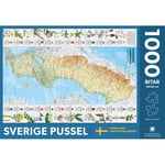 Sverige med landskapsblommor pussel 1000 bitar