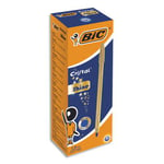 Bic Stylo bille Cristal Original Shine - Pointe Moyenne (1,0 mm) Encre Noire et Corps doré