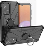 Coque De Protection Pour Samsung Galaxy A33 5g Avec Film De Protection En Verre Et Anneau Magnétique A 33 4g 33a S33 G5 Slim - Noir