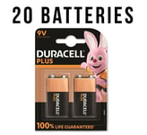 20 x Duracell 9V Plus Power +100% Alkaline Batteries LONG EXPIRY UK MN1604