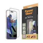 iPhone 16 Pro Max PanzerGlass Ultra Wide Fit Skärmskydd m. EasyAligner - EyeCare - Diamond Strength - Genomskinlig / Svart Kant