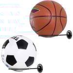 Väggmonterade bollhållare – 2st bollhållare Space Saver Väggfäste Display Förvaring Fotboll sovrum Tillbehör (svart)