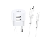 Charger T20 2Xusb 2,1A Microusb