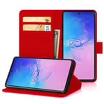 DN-Alive Galaxy S10 Lite Case Cover, For Samsung Galaxy S10 Lite Pu Leather [Wallet] [ID Holder] [Flip Case] [Leather Case] [Card Slot] [Book] [Folio] Case (RED)