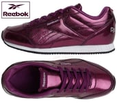 Reebok ‘Royal Classic Jog 2’ Junior Girls Burgundy/Silver Metallic Trainers UK 3