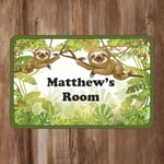 Precision Designs Sloths In A Tree Kids Bedroom Door Sign Personalised For You - Any Name! Door Plaque,Girls/Boys,Nursery,Decor,Kids Room,Animals