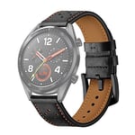 Watchband 22mm For Huawei Watch GT2e / GT2 46mm Plum Blossom Hole Leather Strap (Black Orange) (Color : Black Orange)