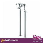 Chrome Bath Filler Shower Mixer Classic Traditional Stand Pipes Victorian Hilton