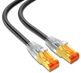 mumbi 23538 Cat.7 S/FTP Câble brut réseau de raccordement LAN Ethernet Patch avec connecteurs RJ-45 10.0m, noir (1x)