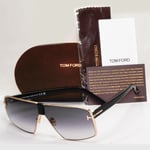 Tom Ford Sunglasses Reno Black Gold Grey Gradient Navigator FT0911 TF 911  28B