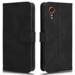 SKALO Samsung Xcover 7 Matt PU-Läder Plånboksfodral - Svart Svart