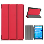 Lenovo Tab M8 simple tri-fold leather flip case - Red