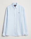 Morris Douglas Striped Linen Shirt Light Blue